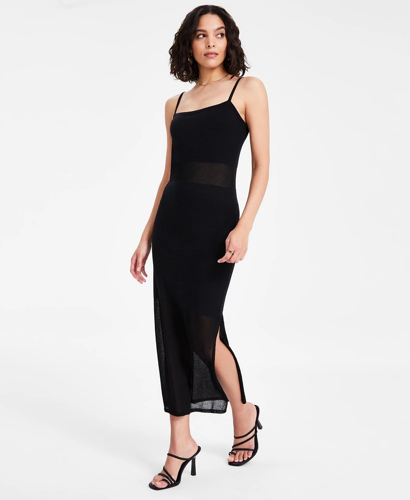 Bar Iii Women's Sleeveless Side-Slit Midi Sweater Dress, Exclusively at Macy's