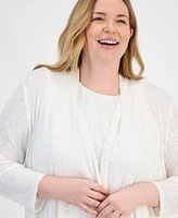 Anne Klein Plus Sequin Cardigan