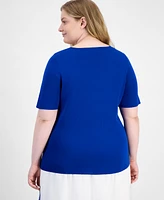 Anne Klein Plus Square-Neck Sweater