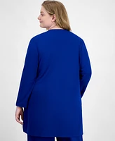 Anne Klein Plus Size Textured Knit Cardigan
