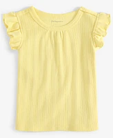 First Impressions Baby Girls Solid Flutter-Sleeve Top, Exclusively at Macy's