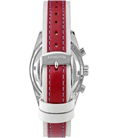 Abingdon Co. Women's Jordan Chronograph Multifunctional Victory Red Leather Strap Watch, 40mm