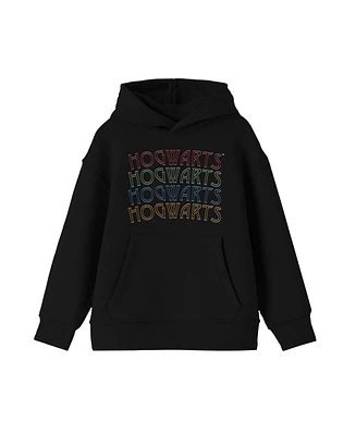 Harry Potter Boys Hogwarts Repeat Text Black Sweatshirt-xl