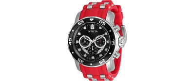 Invicta Men's 34009 Pro Diver Quartz Chronograph Black, Silver, Red Dial Watch