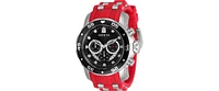 Invicta Men's 34009 Pro Diver Quartz Chronograph Black, Silver, Red Dial Watch