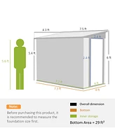 Outsunny 4' x 8' Storage Shed, Galvanized, Locking, Light