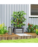 Outsunny Outdoor Planter with Trellis Wooden Box,