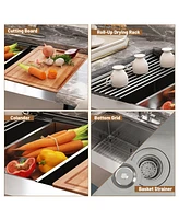 Casainc Farmhouse Kitchen Sink with Accessories