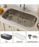 Casainc 32inch L x 18inch W Undermount Kitchen Sink with Accessories