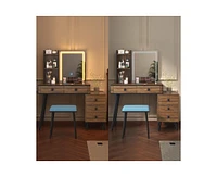 Vlsrka Vanity Makeup Desk with Mirror and Lights