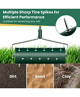 Mecale 21 Inch Manual Lawn Aerator with Detachable Handle Filled with Sand or Stone