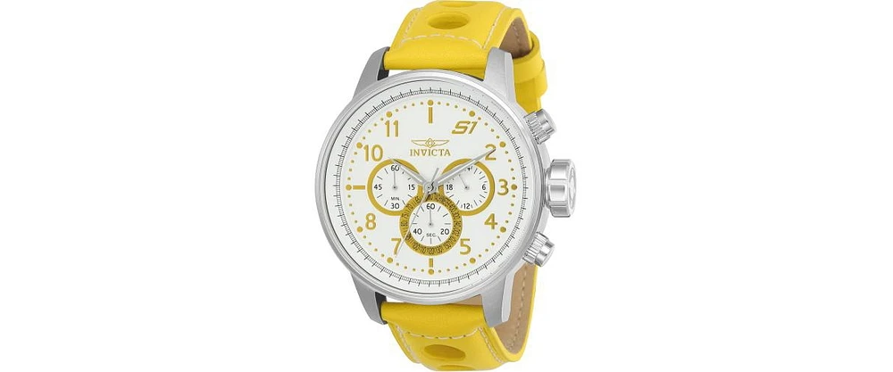 Invicta Men's 24081 S1 Rally Quartz Chronograph White, Yellow Dial Watch