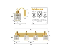 gaomon Modern Crystal Bathroom Vanity Lights Gold Bathroom Light Fixtures Crystal Vanity Shower Lights Over Mirror