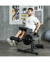 Soozier Adjustable Leg Raise Machine for Leg Extension and Curl