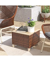 Outsunny Outdoor Side Table with Pe Rat