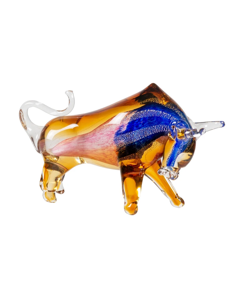 Dale Tiffany 7" Rave Bull Art Glass Figurine