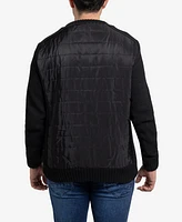 X-Ray Men's Sherpa Lined Mixed Media Knit Sweater
