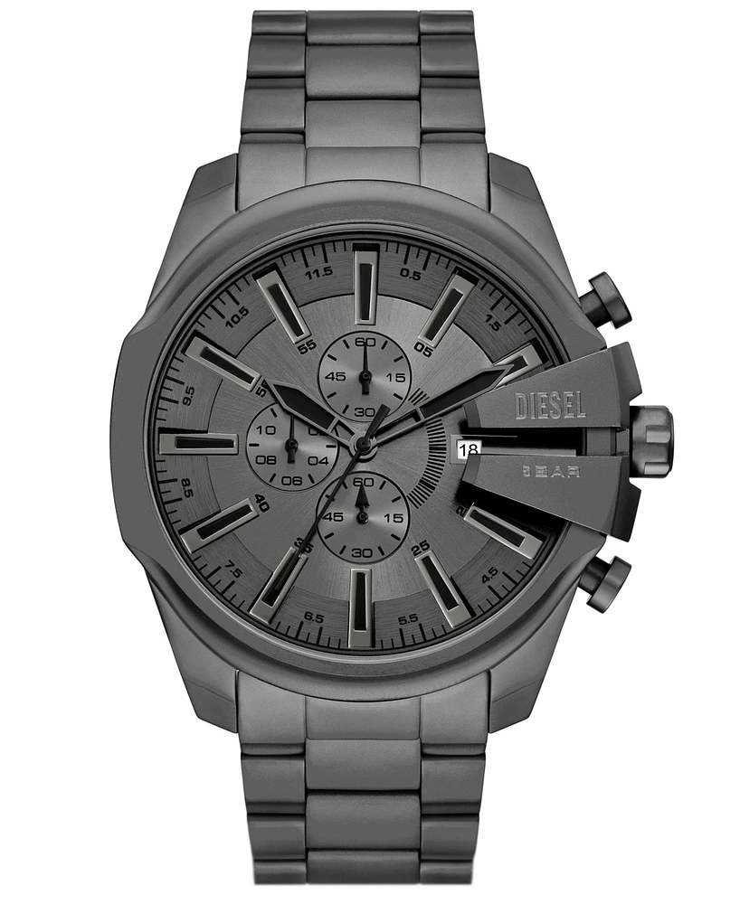 Diesel Men's Mega Chief Slim Quartz Chronograph Gray Stainless Steel Watch, 48mm