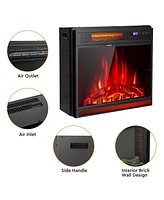 Gymax 25'' Electric Fireplace Recessed 900/1350W Fireplace Heater w/ Remote Control