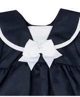 Rare Editions Baby Girl Sailor Dress with Matching Hat, 3-Piece Set