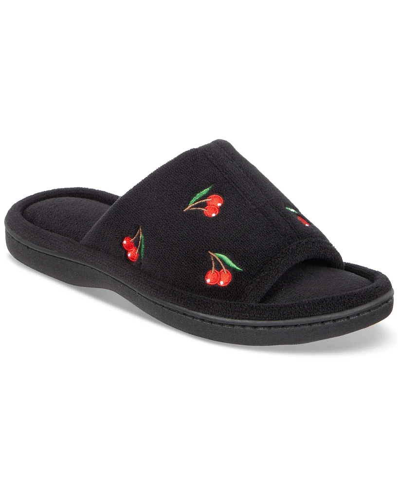 Isotoner Signature Women's Embroidered Fruit Slide Slippers