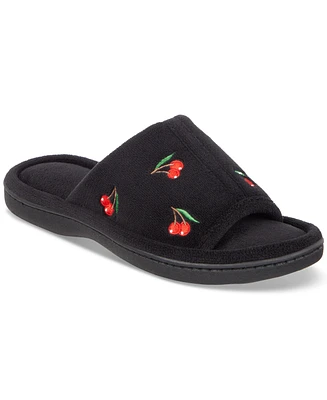 Isotoner Signature Women's Embroidered Fruit Slide Slippers
