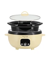 MegaChef 3.5 Quart Oval Electric Slow Cooker Ivory with Pot