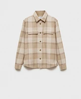 Mango Men's Slim-Fit Checked Flannel Wool-Blend Overshirt