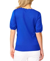 Melissa Paige Women's Scalloped Short-Sleeve Sweater