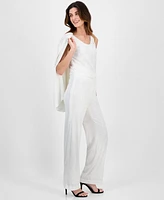 Anne Klein Women's High-Rise Pull-On Sequin Trousers