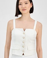 Anne Klein Women's Sleeveless Button-Front Top