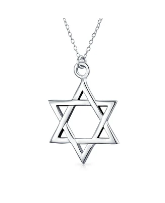 Bling Jewelry Classic Unisex Star of David Pendant Necklace in Sterling Silver