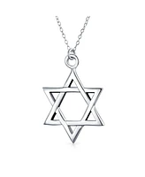 Bling Jewelry Classic Unisex Star of David Pendant Necklace in Sterling Silver