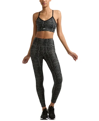 Reebok Women's Id Train Snake-Print Racerback Bra
