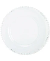 American Atelier Beaded Clear Glass Charger Plates, Set of 4