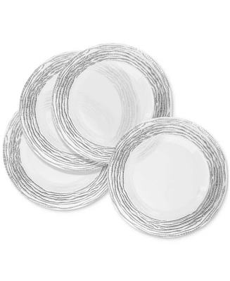 American Atelier Arizona Silver/Clear Glass Charger Plates, Set of 4