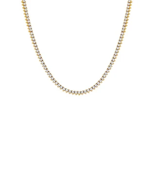 By Adina Eden Thin Three Prong Tennis Necklace
