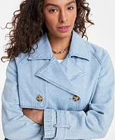 On 34th Women's Cropped Denim Trench Jacket, Exclusively at Macy's