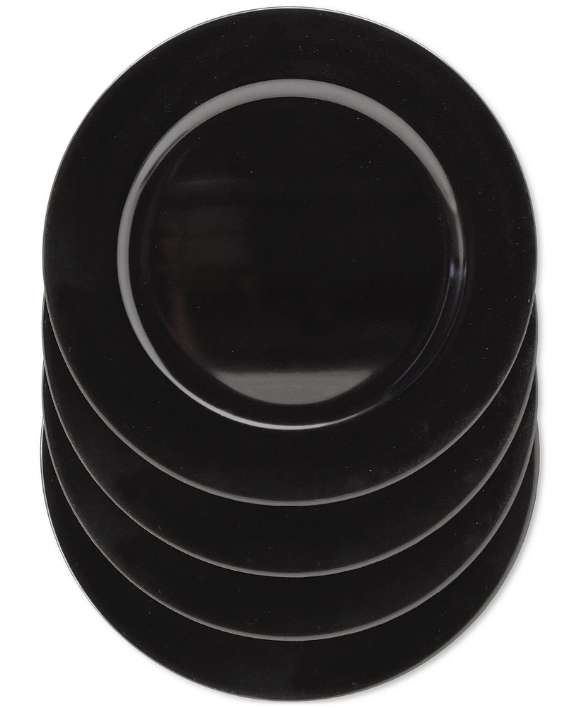 American Atelier Black Round Charger Plates, Set of 4