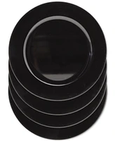 American Atelier Black Round Charger Plates, Set of 4
