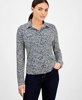 I.n.c. International Concepts Petite Printed Utility Shirt, Exclusively at Macy's