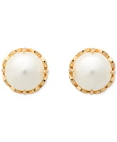 Kate Spade New York Gold-Tone Imitation Pearl Flower Frame Stud Earrings