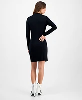 Bar Iii Women's Tulip-Hem Ruched-Front Long-Sleeve Dress, Exclusively at Macy's