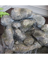 18"H Electric Resin Rocky Ravine Waterfall Outdoor Water Fountain