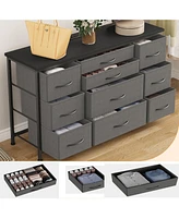 gaomon Dresser for Bedroom 55''Tv Stand with Power Outlet & Led Wide Dresser with 10 Large Drawers