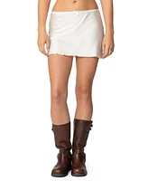 Edikted Womens Bexley Bow Satin Mini Skirt