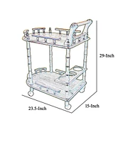 Slickblue 2-Tier Wooden Wine Table with Casters and Turned Legs for Easy Mobility and Stylish Storage