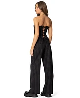 Edikted Women's Aliza Strapless Pinstripe Corset