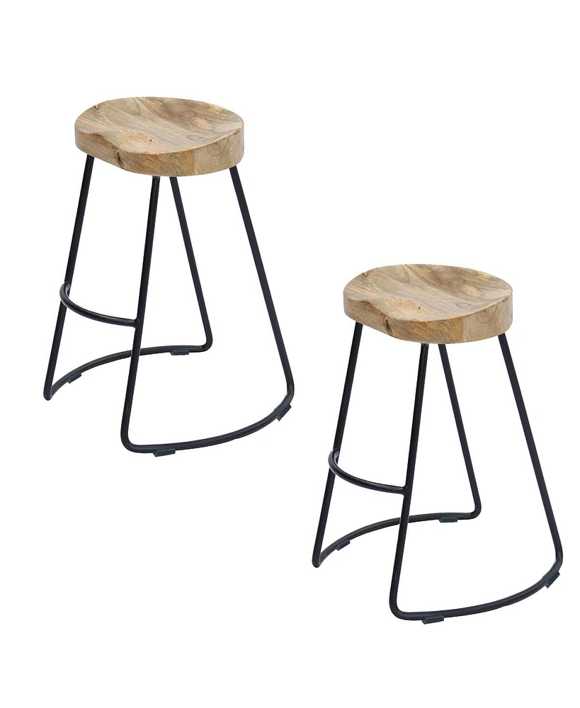 Slickblue Industrial Barstool with Saddle Seat – Modern Rustic Design for Kitchen & Bar Seating