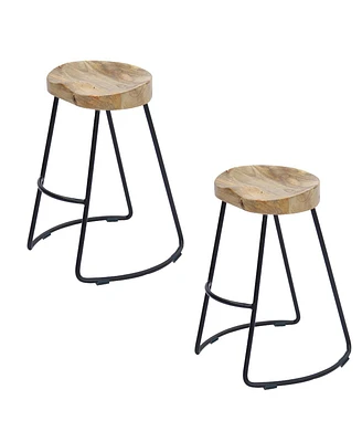 Slickblue Industrial Barstool with Saddle Seat – Modern Rustic Design for Kitchen & Bar Seating